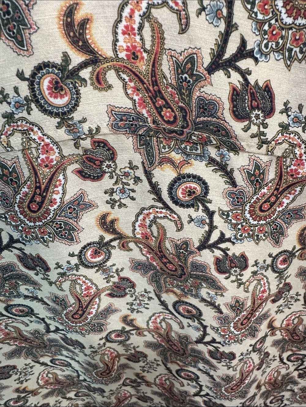 Orlebar Brown Beige Paisley Short-Sleeve Button-Down Shirt - Picture 3 of 5